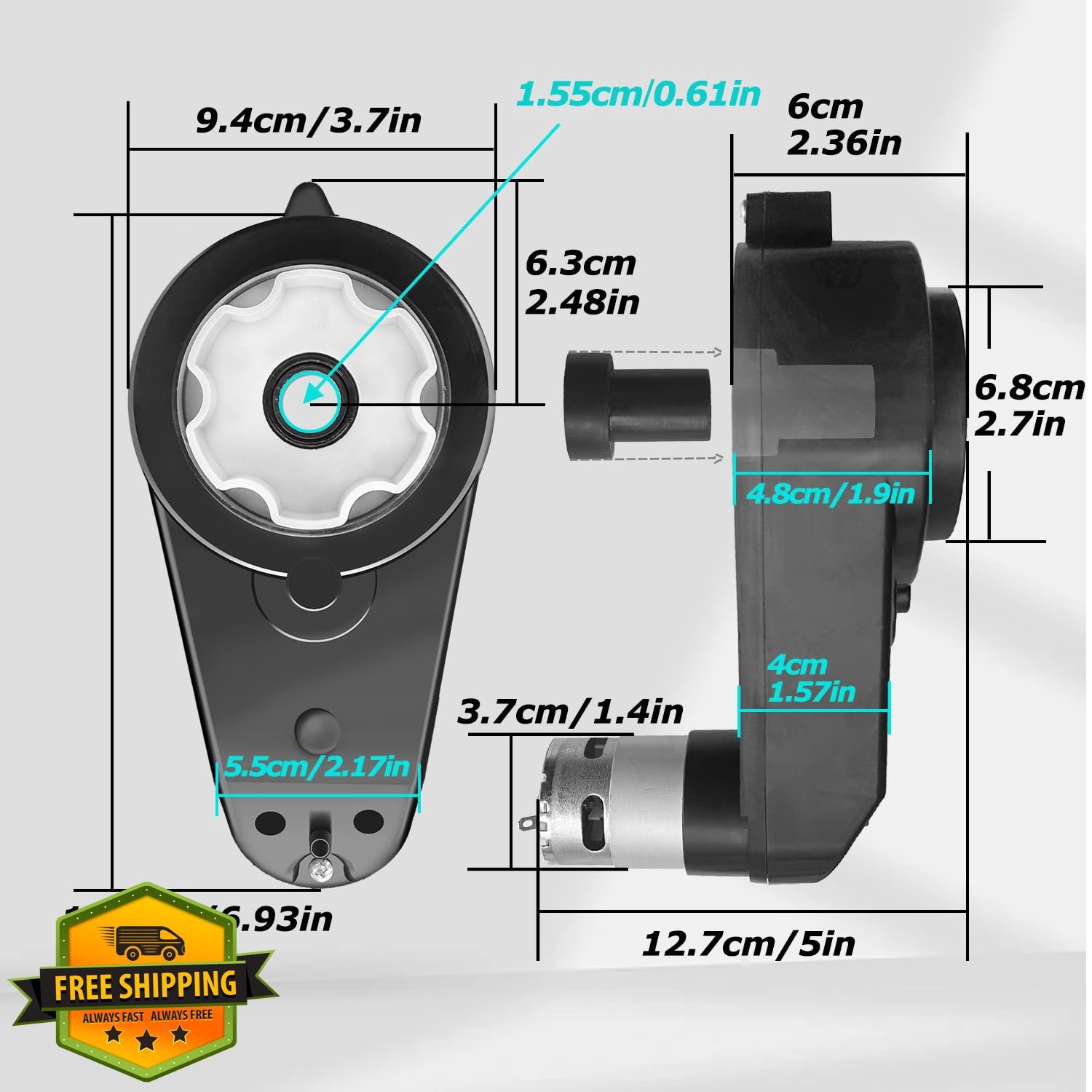2 Pack 12V Power Wheels Gearbox Motor RS550 Upgrade