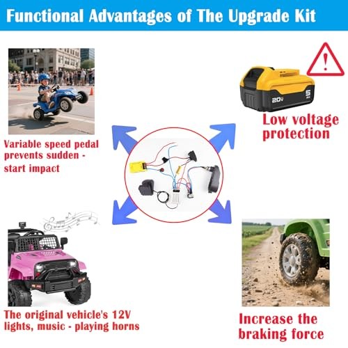 Low Voltage Protection Power Wheels Battery Adapter & Dc Motor Speed