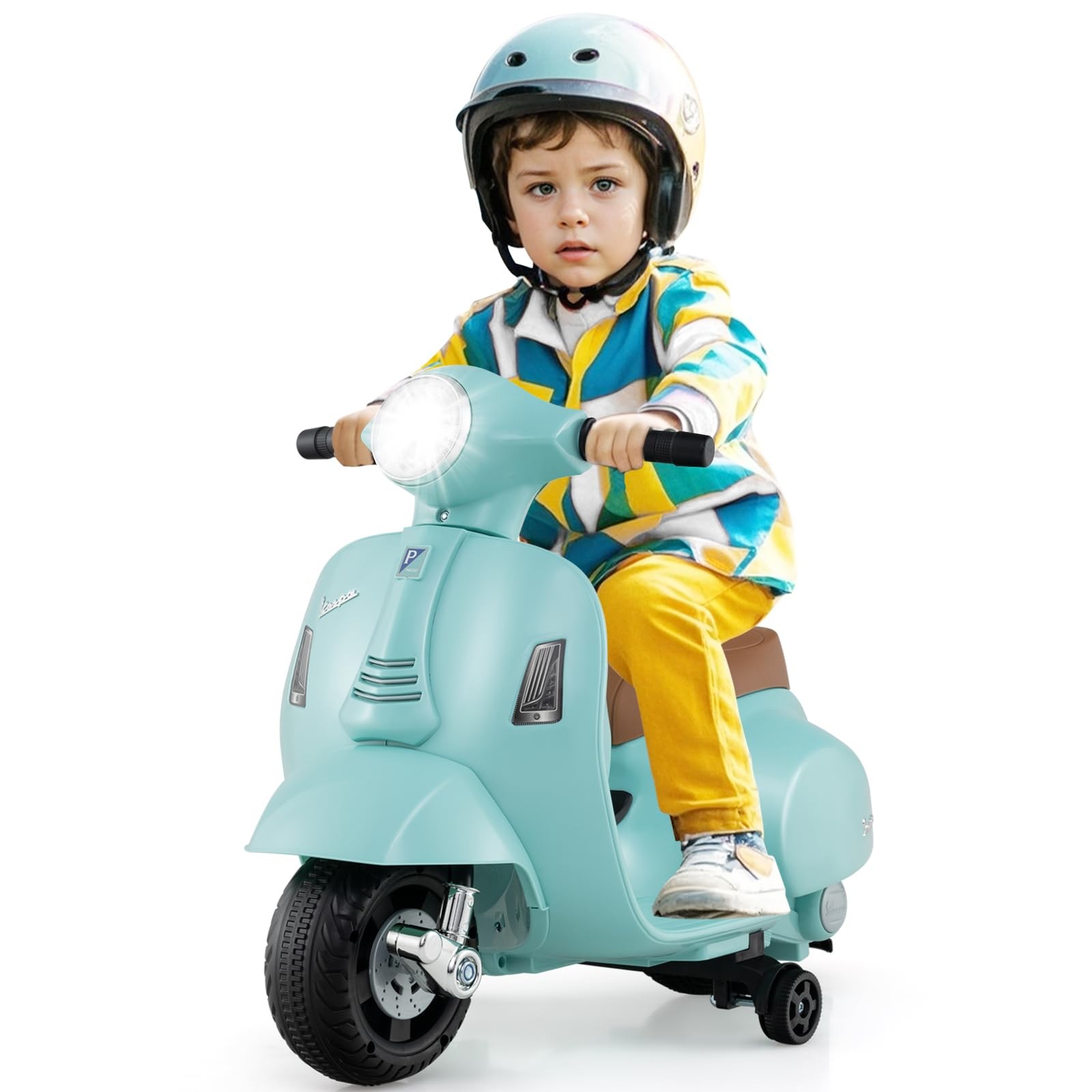 Licensed Vespa Kids Motorcycle by INFANS, 6V Battery Powered Motorbike for To…