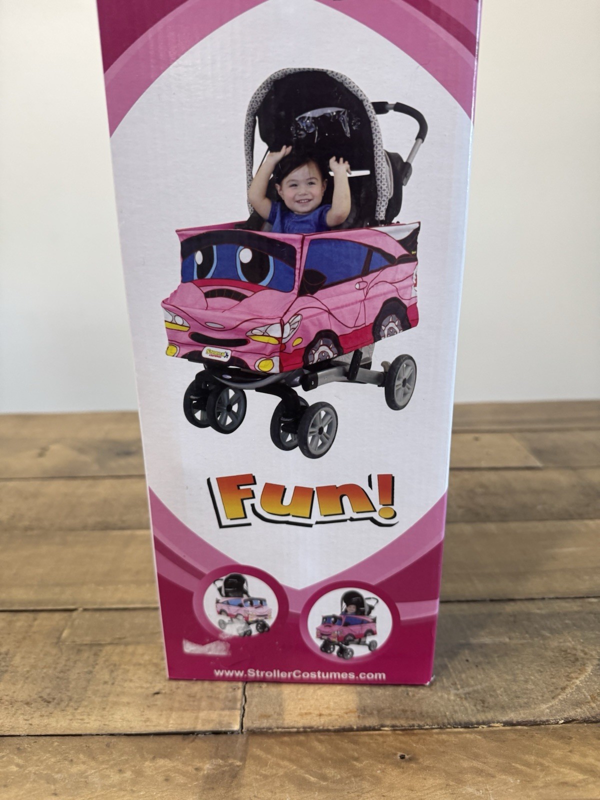 Pink Car Stroller Costume Turns Stroller Into a Baby, Toddler Ride On Car Toy