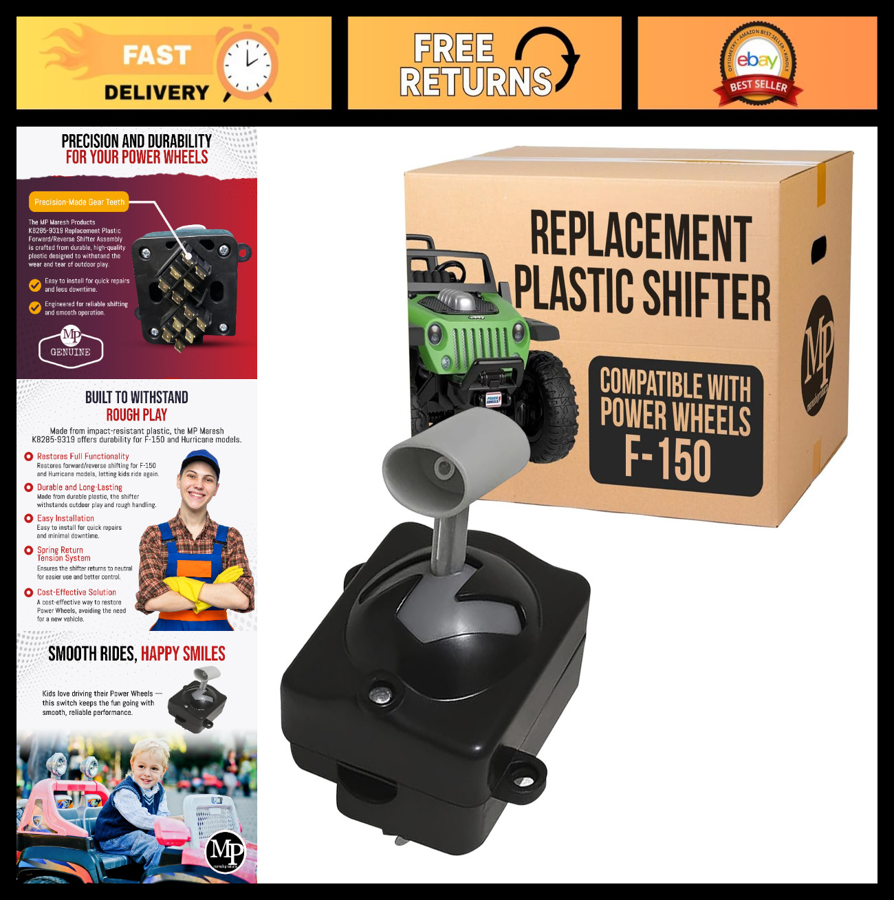 Replacement Forward Reverse Shifter Assembly for Power Wheels F-150 & Hurricane
