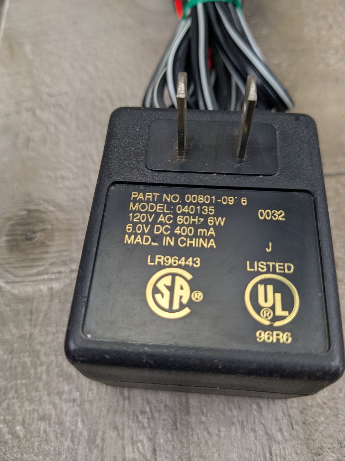 POWER WHEELS SUPER 6 VOLT BATTERY CHARGER MODEL 040135