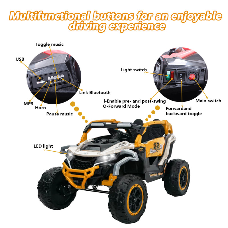 12V 2 Seaters Kids Electric Car Ride On UTV Toy with Remote Power Wheels Truck