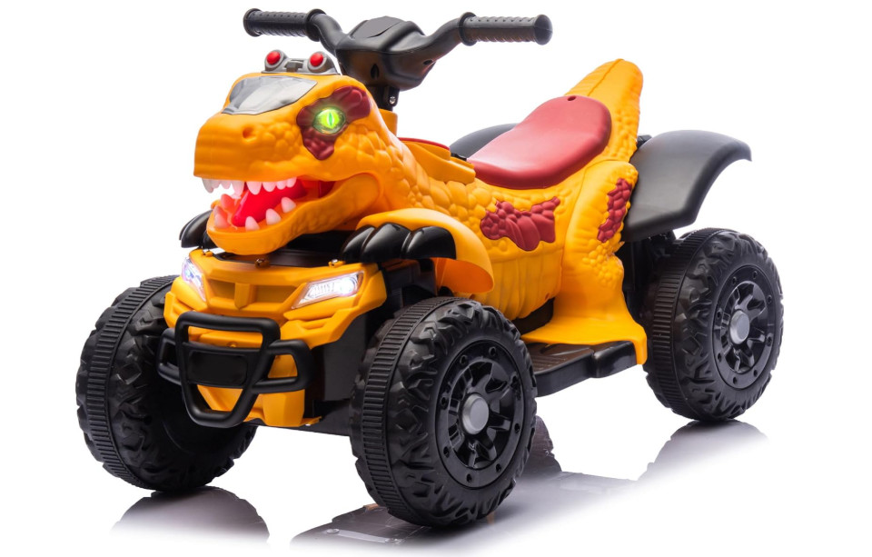 12V Dinosaur Ride-On ATV for Kids, Electric 4 Wheeler Quad Car w/ MUSIC,BT & LED