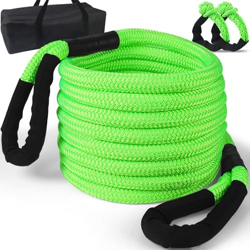 3/4″×20 ft Kinetic Recovery Rope Kit 3/4 inchx20ft with Soft Shackles Green