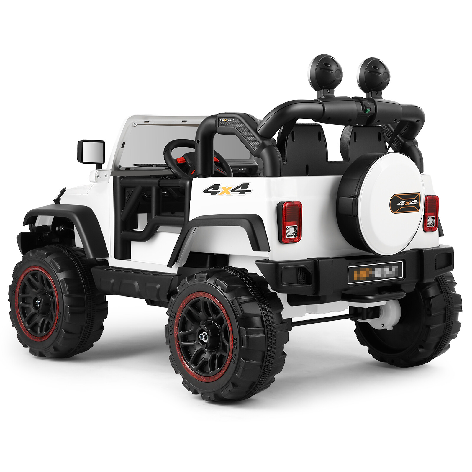 12V Battery 3 Speeds Kids White Ride On Car Truck w/ RC+MP3+LED Light+USB+Cover