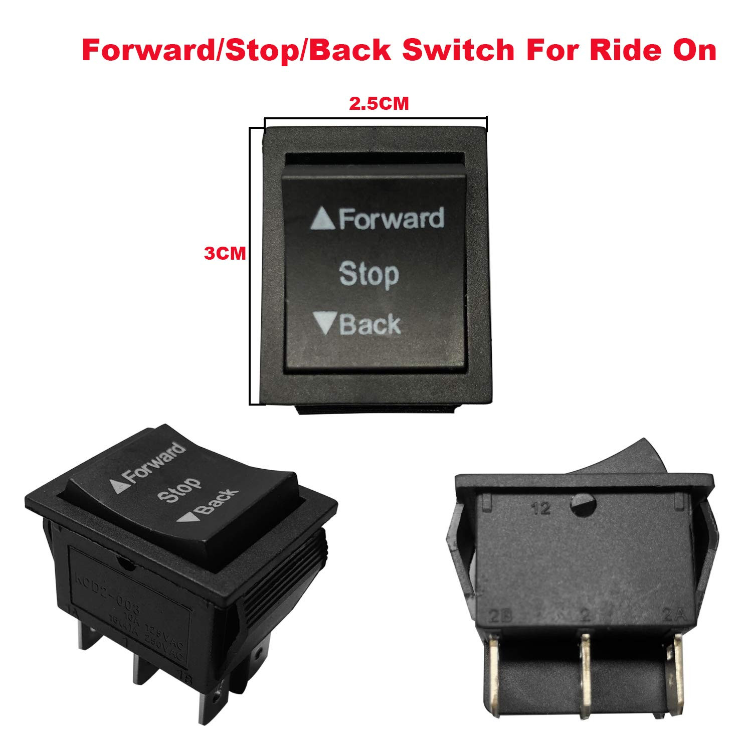 2PCS Forward Reverse Shift Switch for Kids Ride-On Toys Accessories Forward Stop