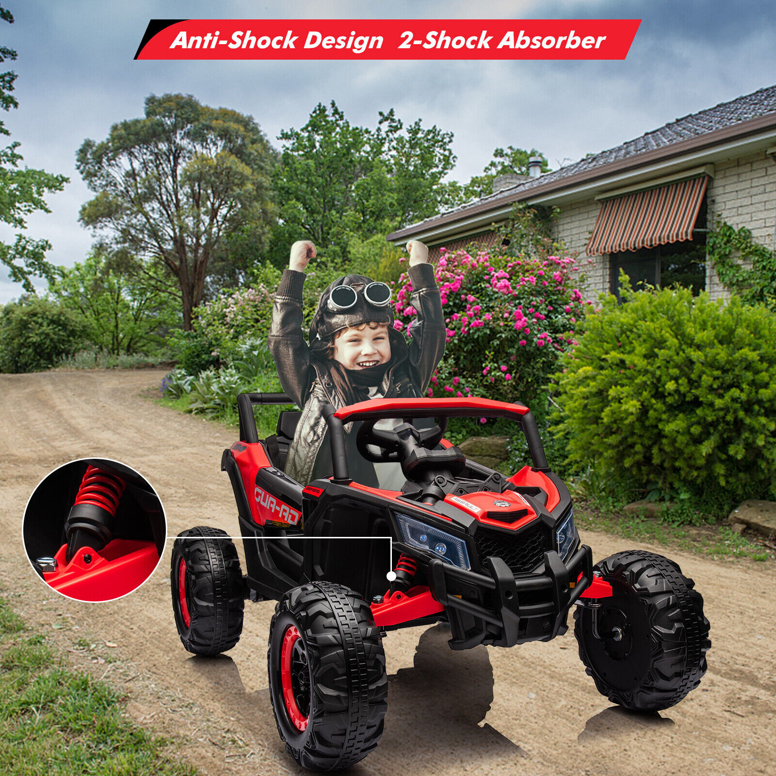 24V Kids Ride On UTV Car for Kids Electric Fun Toys 4 Wheeler Off-Road W/Remote