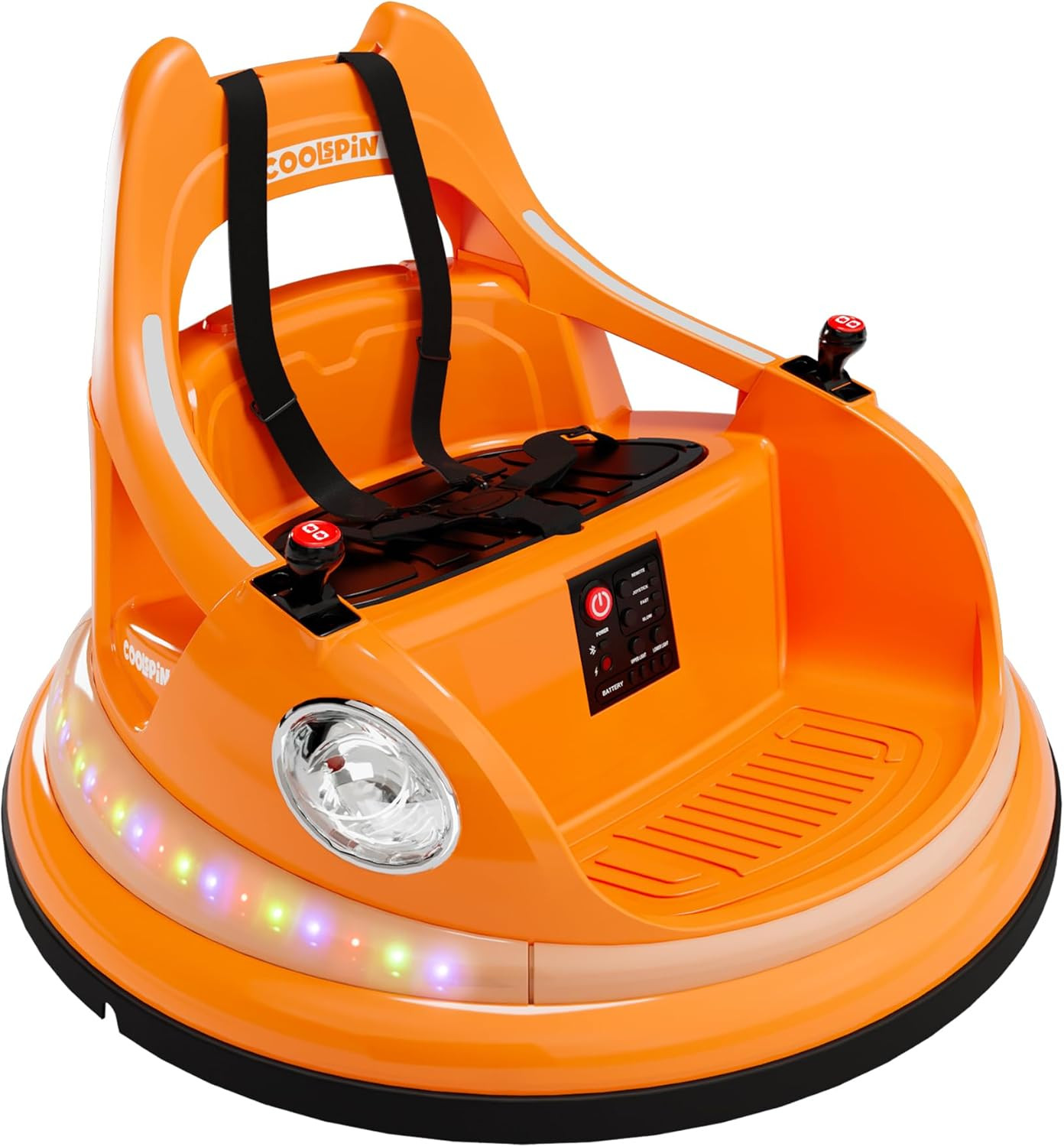 Ride on Bumper Car for Toddlers, 12V Battery Cars for Kids W/Parent Remote, 2-Sp