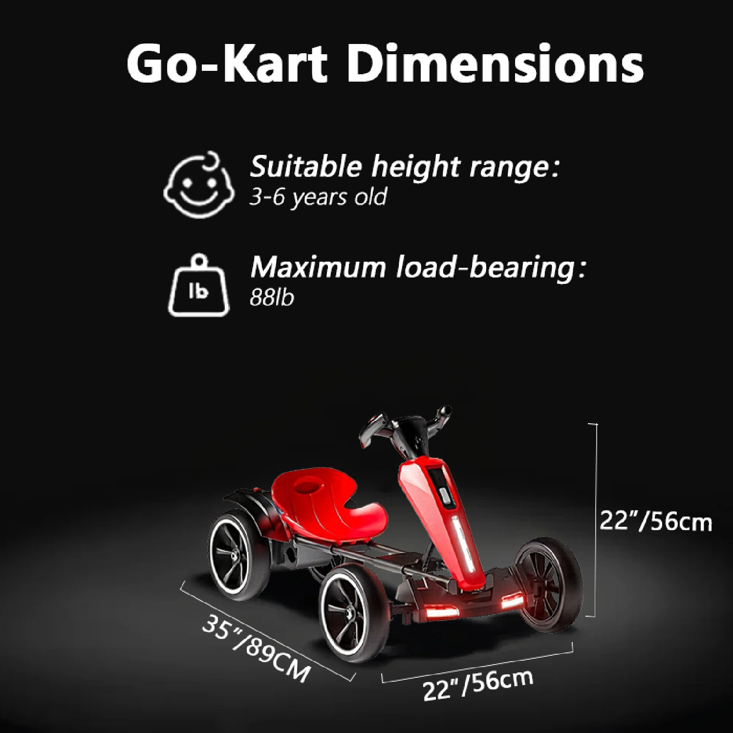 12V Electric Kids Foldable Go Kart Ride On Toy Adjustable Seat EVA Wheels Age3-6