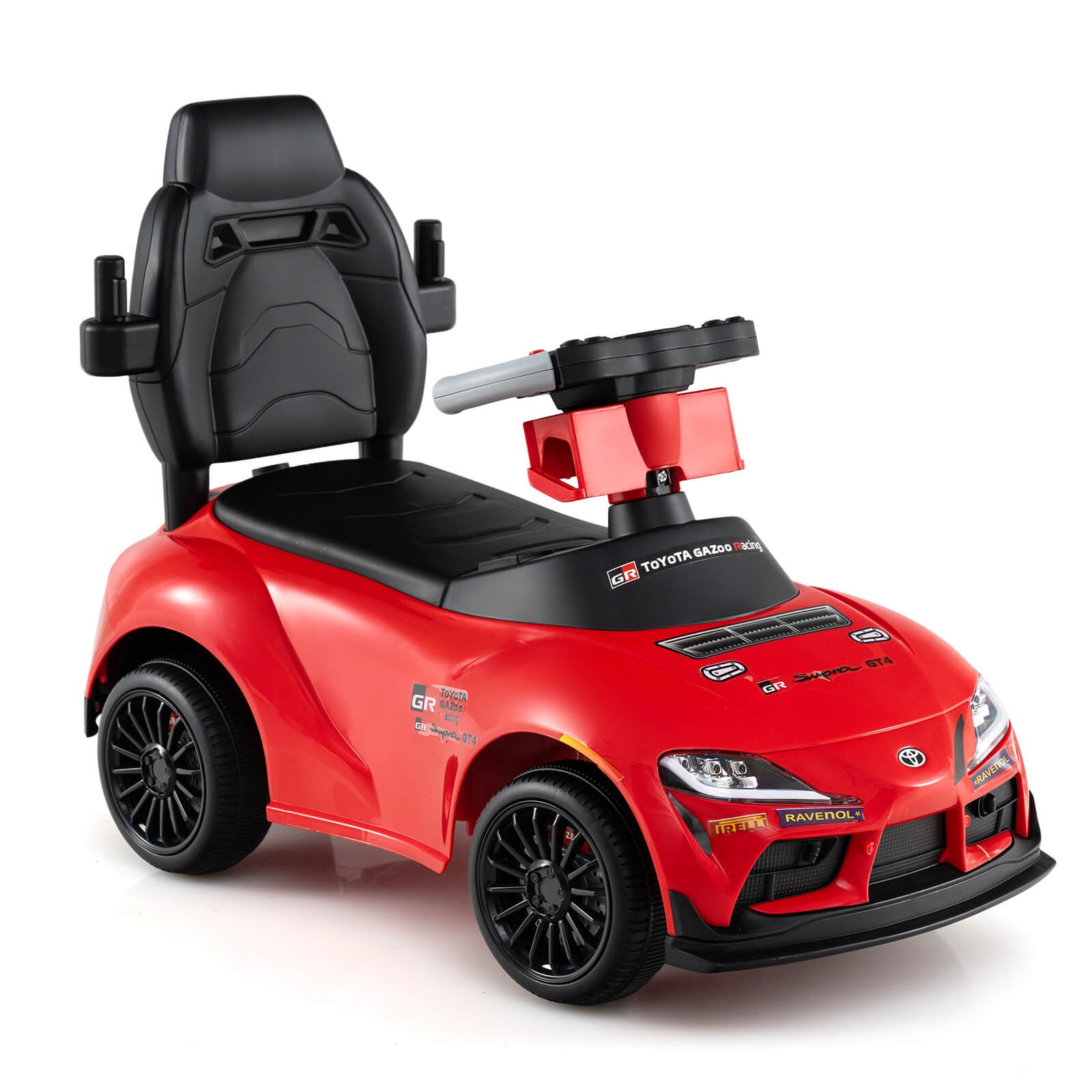 Toyota Licensed Ride on Push Car w/Parent-Control Handle Music Safety Guardrail