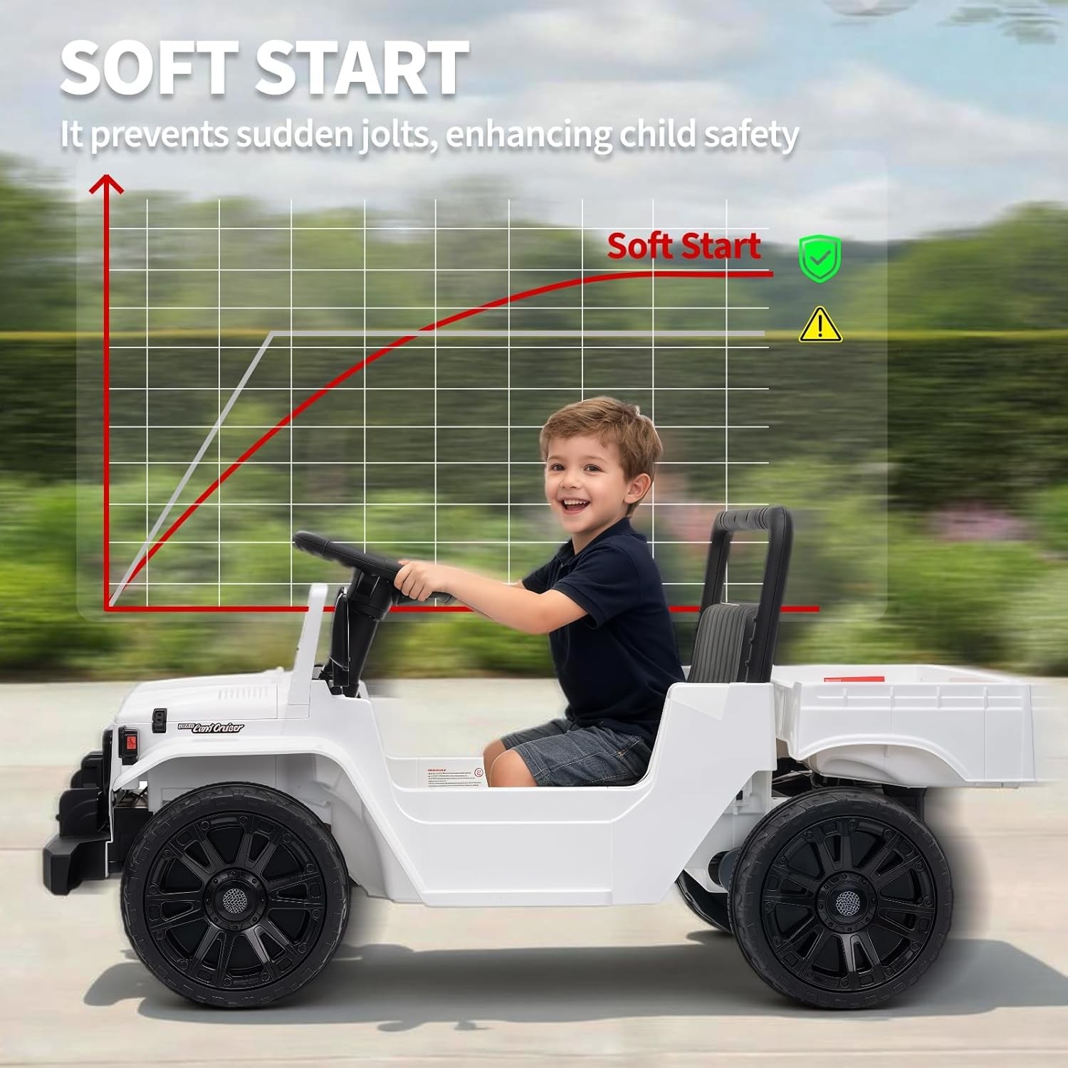 Licensed Ride On Car for Kids, 12V Electric Toy Truck with Parent Remote Control