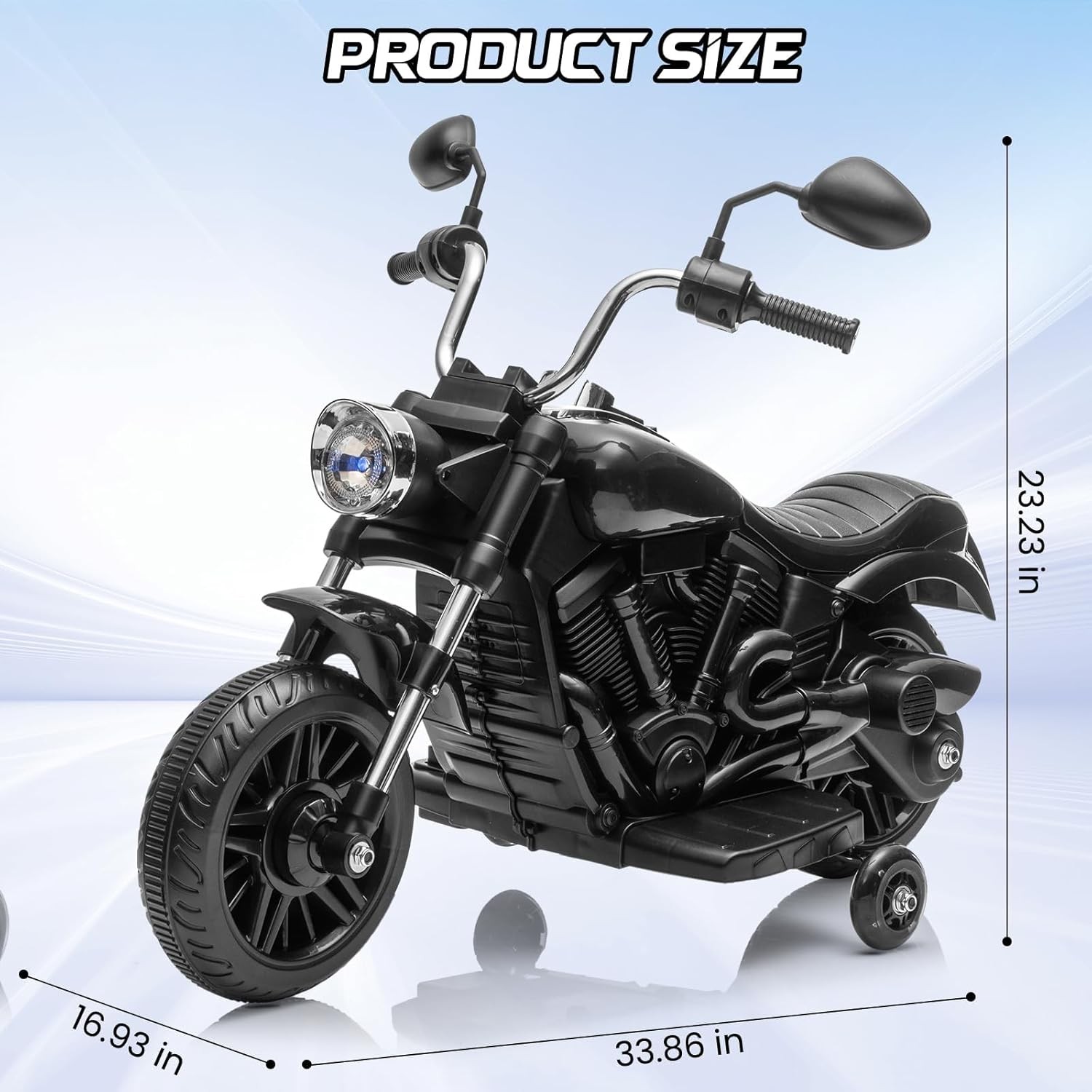 Kids Electric Motorcycle w/ Detachable Training Wheels,Ride on Toy for Ages 3-5