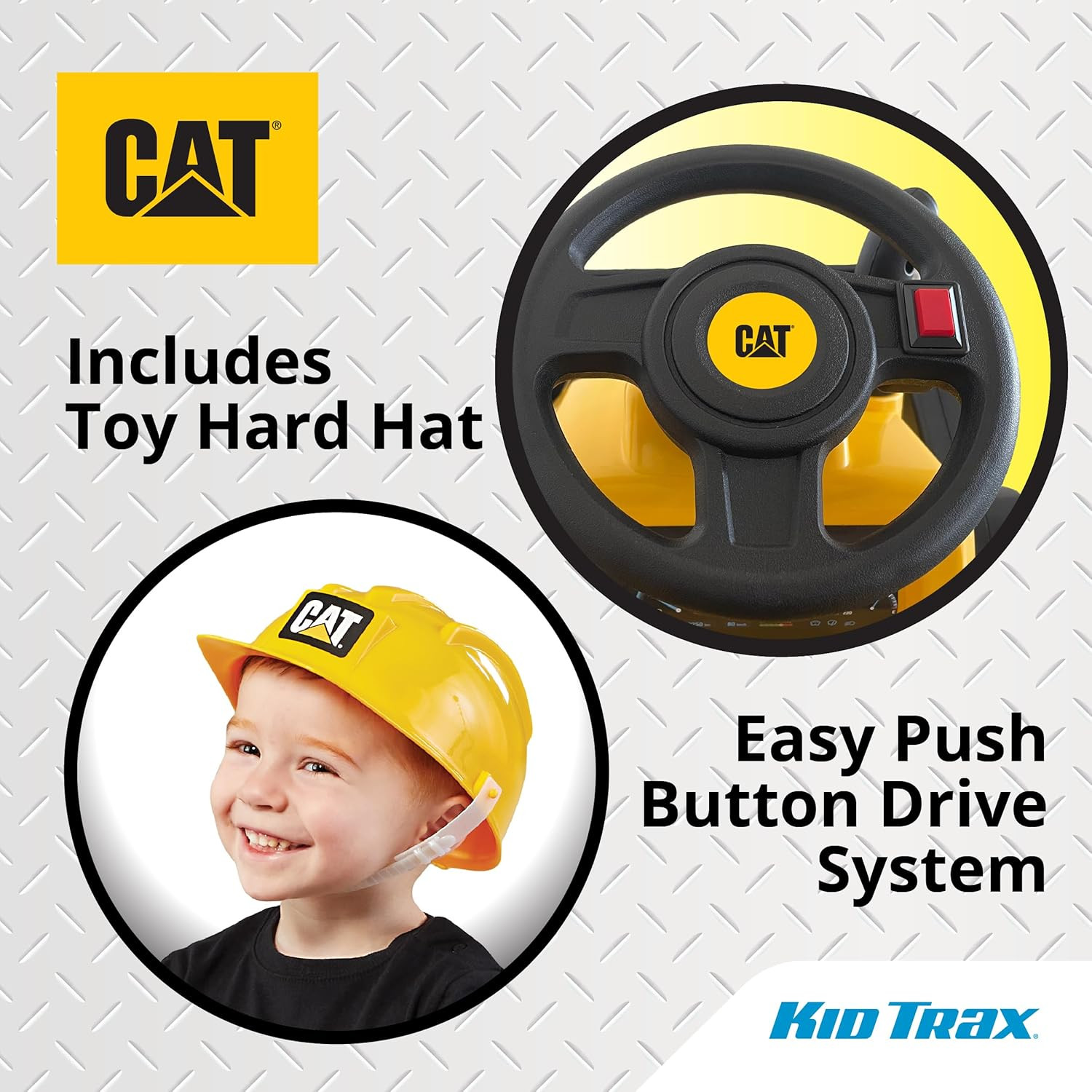 6V CAT Frontloader Ride-On Toy for Kids, Ages 18-36 Months, Max Weight 44 Lbs, E