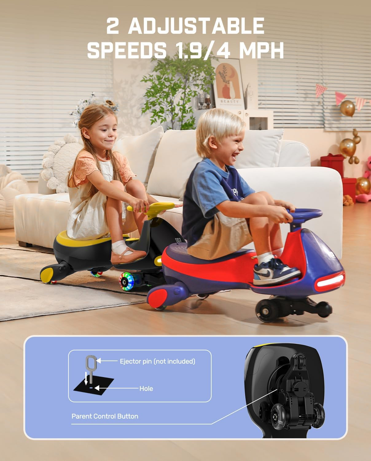 N7 Pro Electric Wiggle Car with Pedal, Rechargeable Battery, Cyberwiggle, 2 in 1