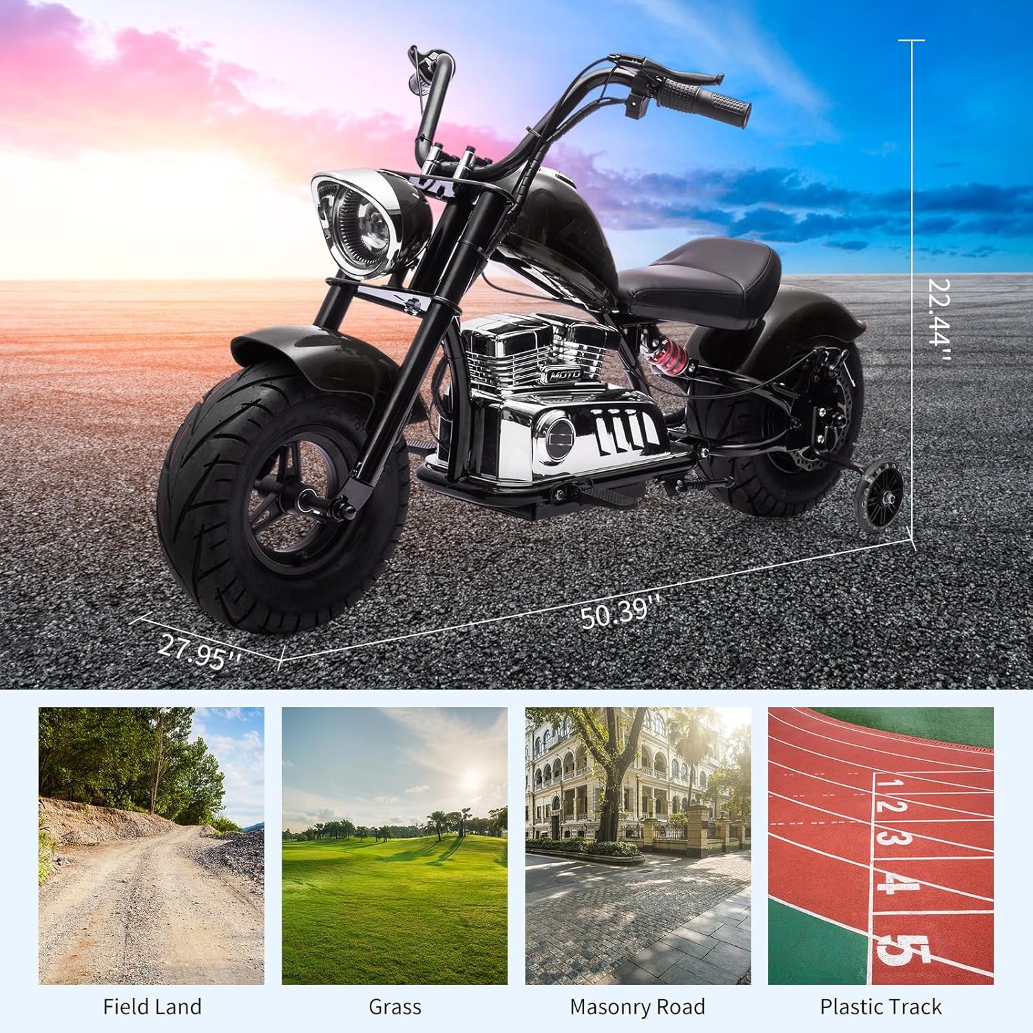 GARVEE Electric Dirt Bike for Kids 10+ 36V 9Ah Battery Pneumatic Tires Music