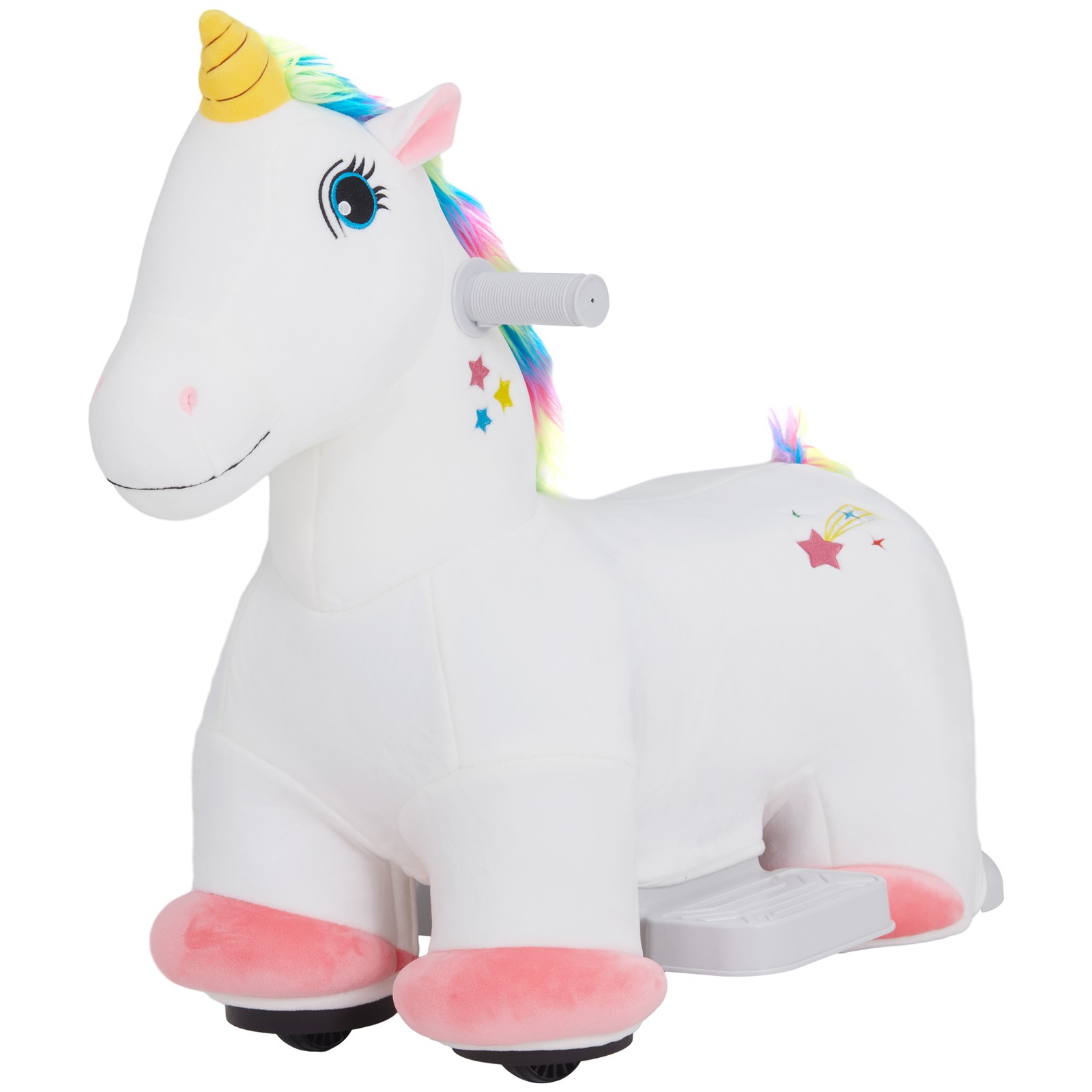 6V Kids Electric Ride on Unicorn w/ Music Forward, White