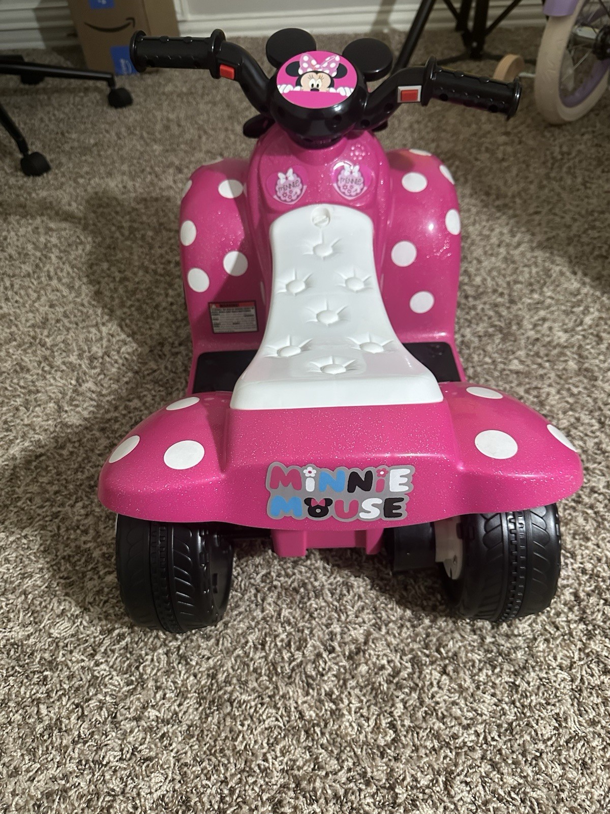 6V Minnie Mouse Quad Battery Powered Ride-on Ages 3+ Lightly Used no charger