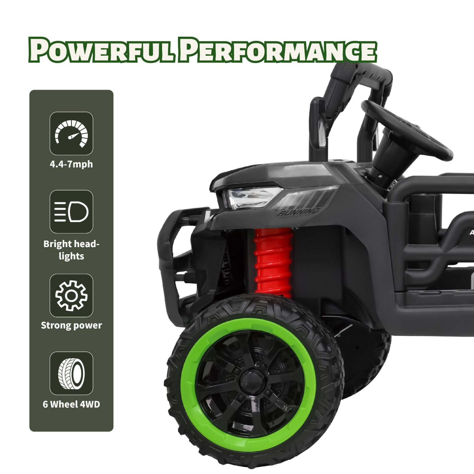 Black Kids 2 Seater Ride on Car 24V Electric Dump Truck 4WD Off-road UTV /Remote