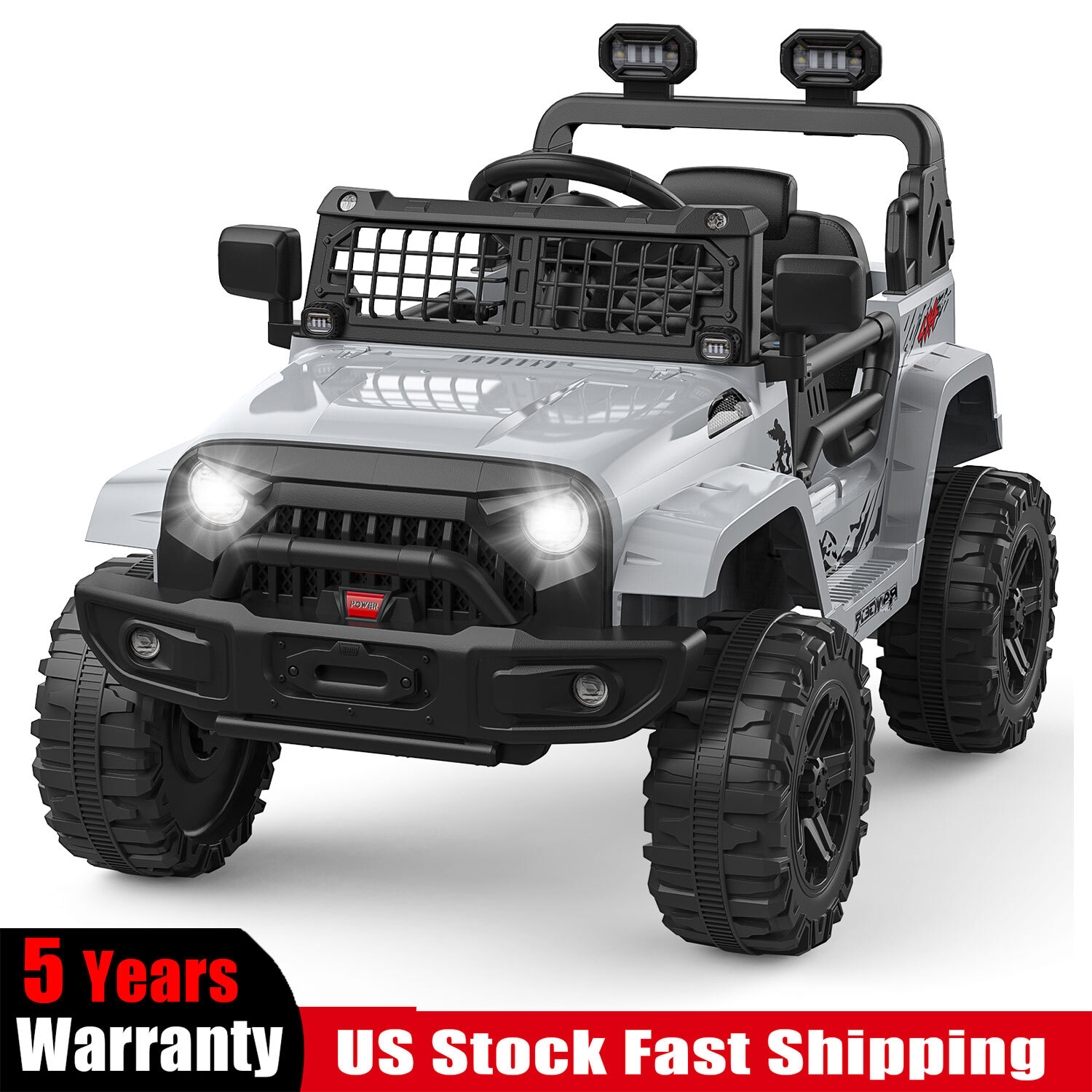Kids Electric Ride On Truck Toys 12V Power Battery Car Grey with Remote Control