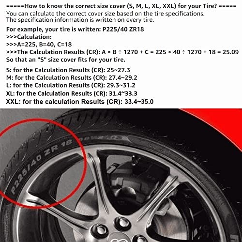 Black Spare Tire Cover, Spare Wheel Cover XL: 285/70R17, 265/70R17, 255/70R18