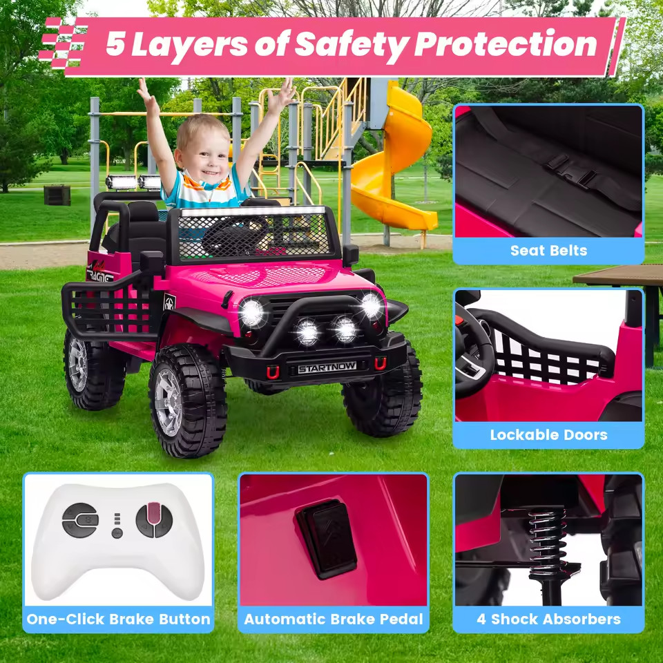 24V Ride On Toys Truck with Remote Control, 2 Seater 800W Bluetooth, electric