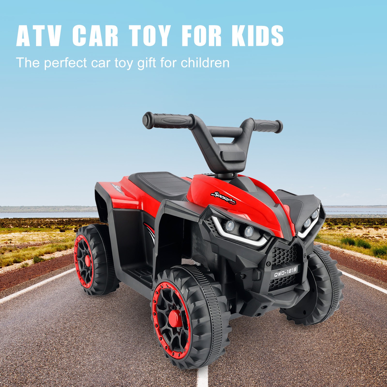 12V Ride On Atv Car For Kids Electric Toy Off-Road 4 Wheeler Quad Children Car #