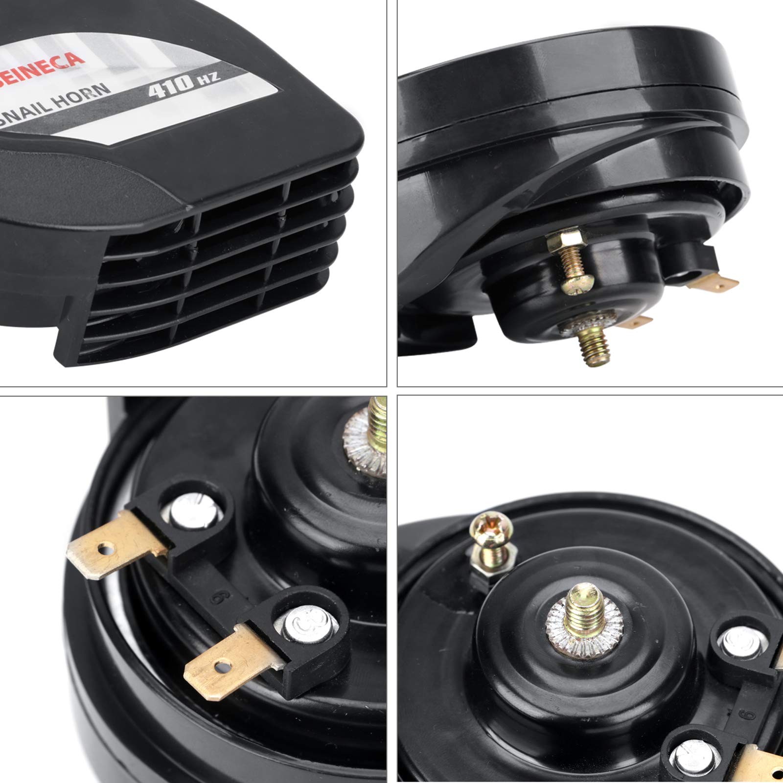 Car Horn UltraThin Compact Snail Waterproof Loud 12V Auto Kit High Low Tone