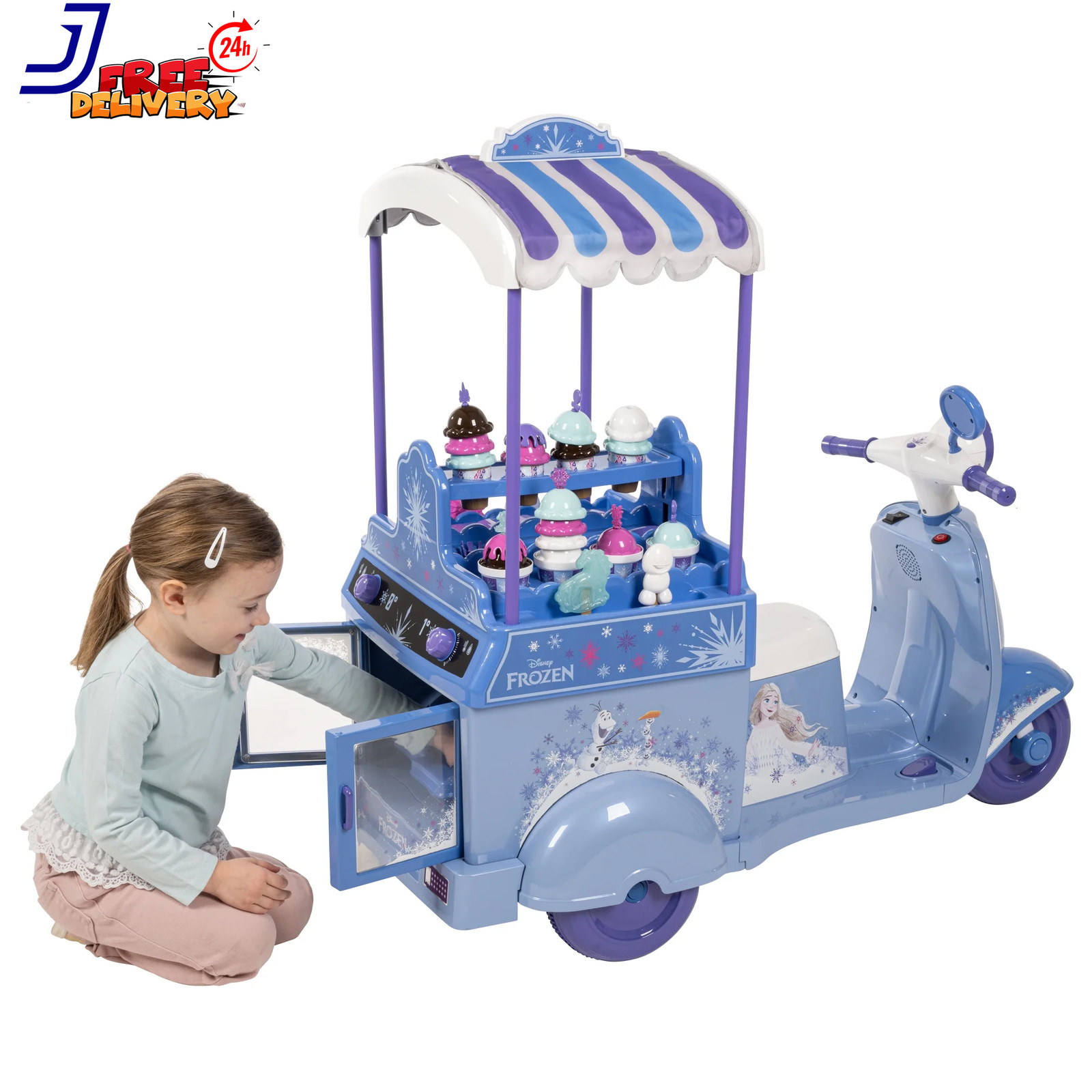 6V Frozen Ice Cream Cart Battery Ride-On Toy Ice Cream Toys FREE SHIPPING