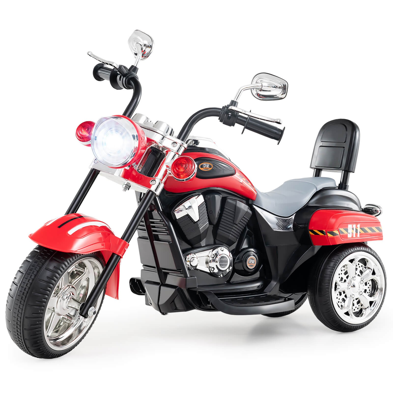 6V Kids Ride On Chopper Motorcycle 3 Wheel Trike w/ Headlight and Horn