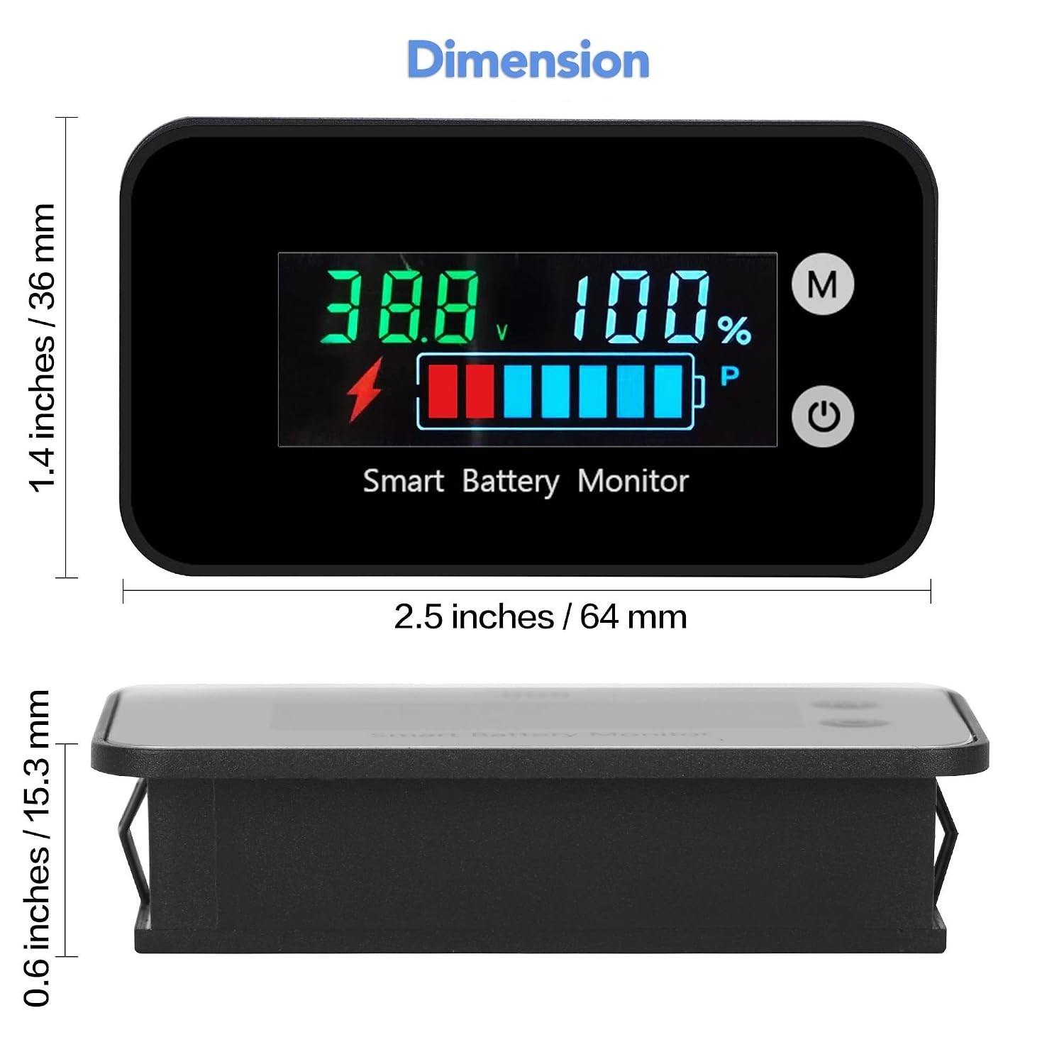 Waterproof Battery Monitor12v 24v 36v 48v 60v 72v,Car Motorcycle Golf cart Ba…