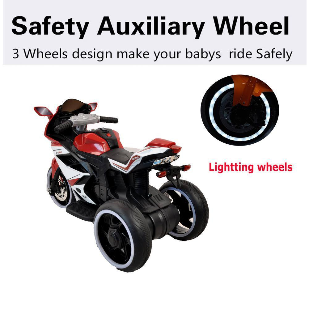Plastic 6V Electric Motorcycle for Kids 3-4 Years, Boys & Girls with Headlight.