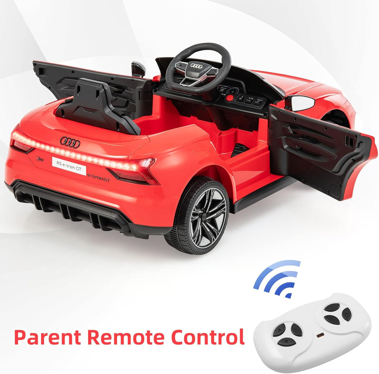 12V Kids Ride on Car, Licensed Audi RS E-Tron GT Electric Vehicle with Remote Co