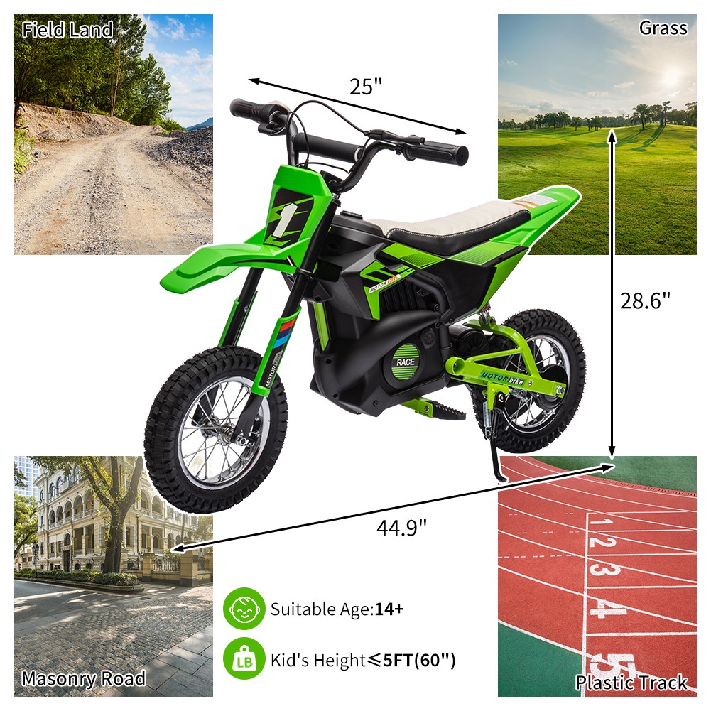 GARVEE 24V Electric Dirt Bike,250W Motor, 12″ Tires,22KM/H,Rear Shock Absorption