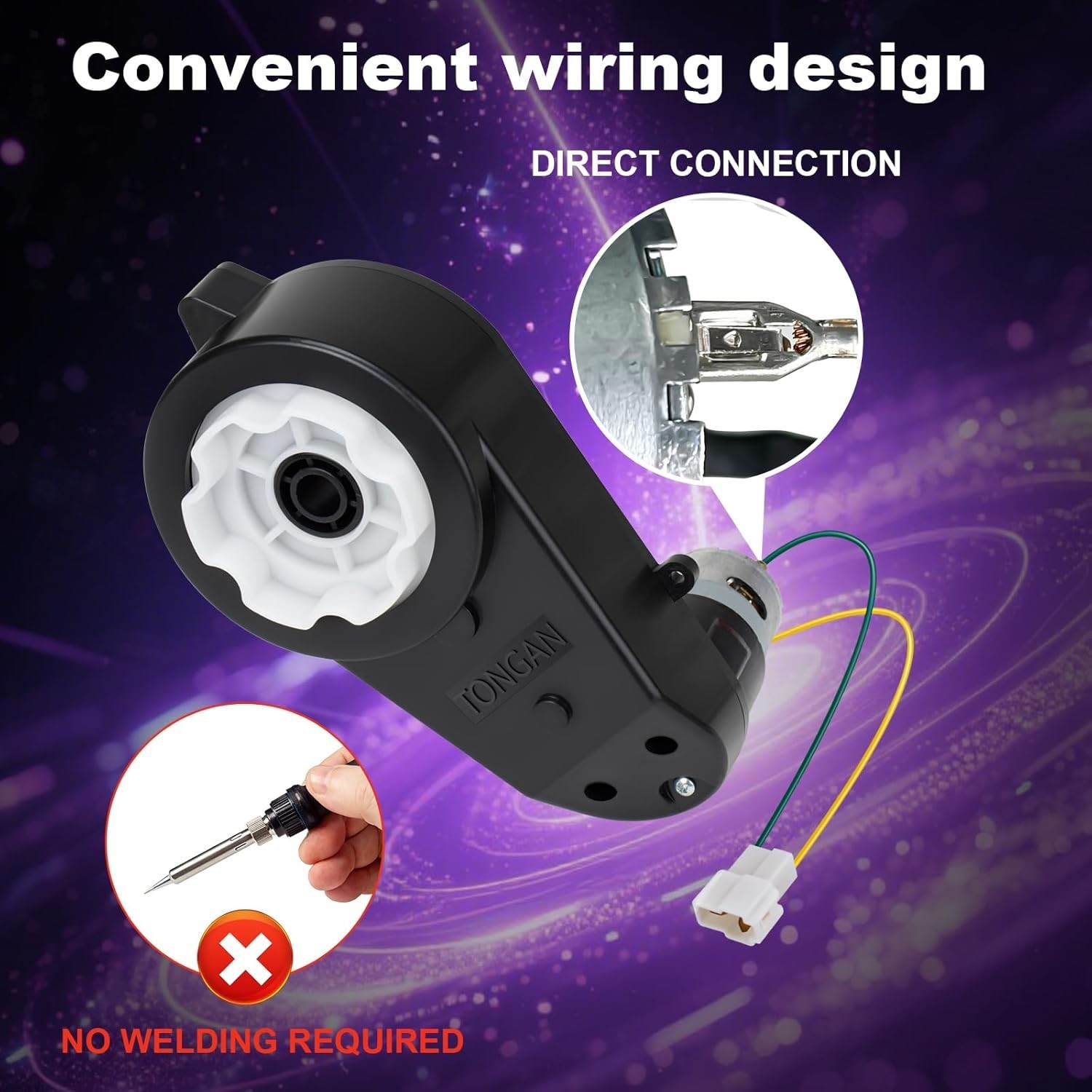 High-Speed 24V RS555 Electric Motor Gearbox for Kid Trax Cars – 200W Power