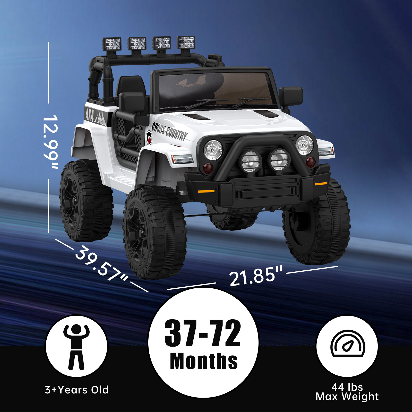 Kids Ride On Car SUV 12V Electric Vehicle Toy with Remote, LED Light, Music