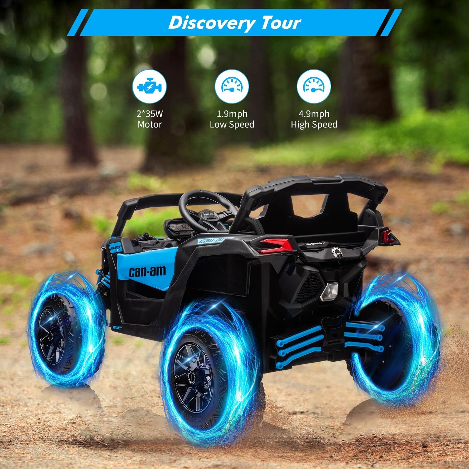 24V BRP Can-Am Licensed Ride on UTV Car for Kids Electric Toys 4WD Off-Road Quad