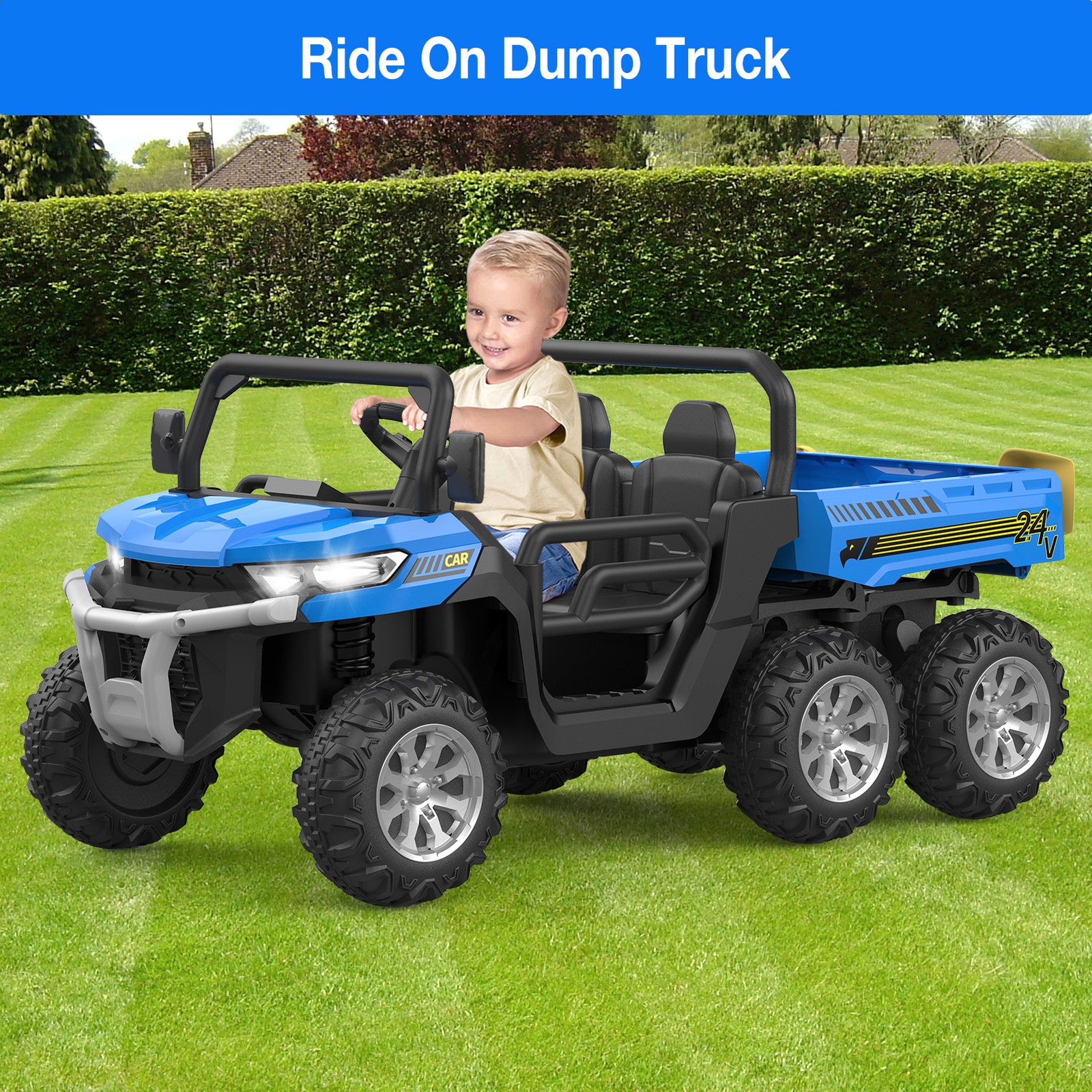Kids 2 Seater Ride on Car 24V Electric Dump Truck 4WD Off-road UTV