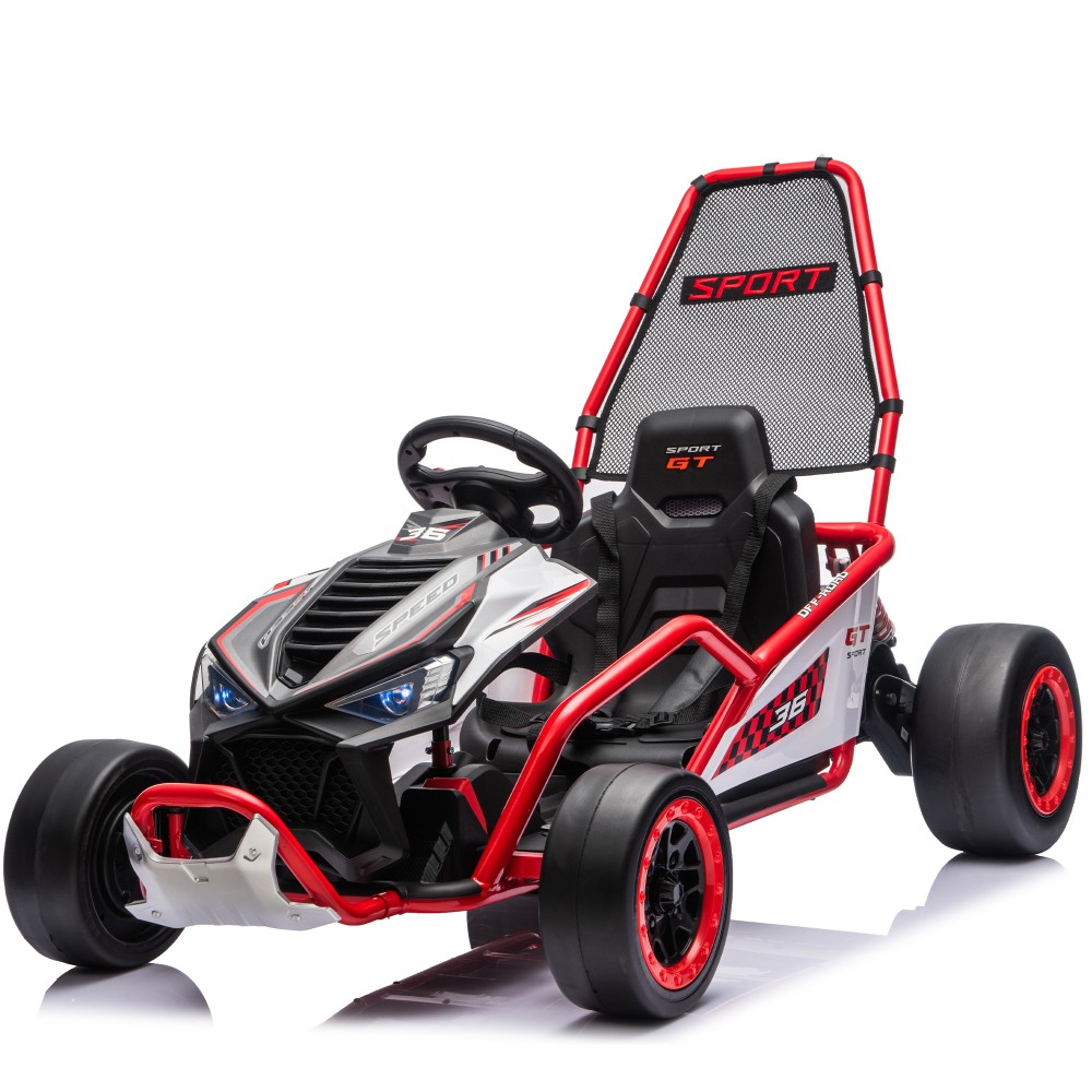 24V 400W Electric Ride on Toy Crazy Go Cart Drift Car 5-7.5 MPH for Kids 6-12