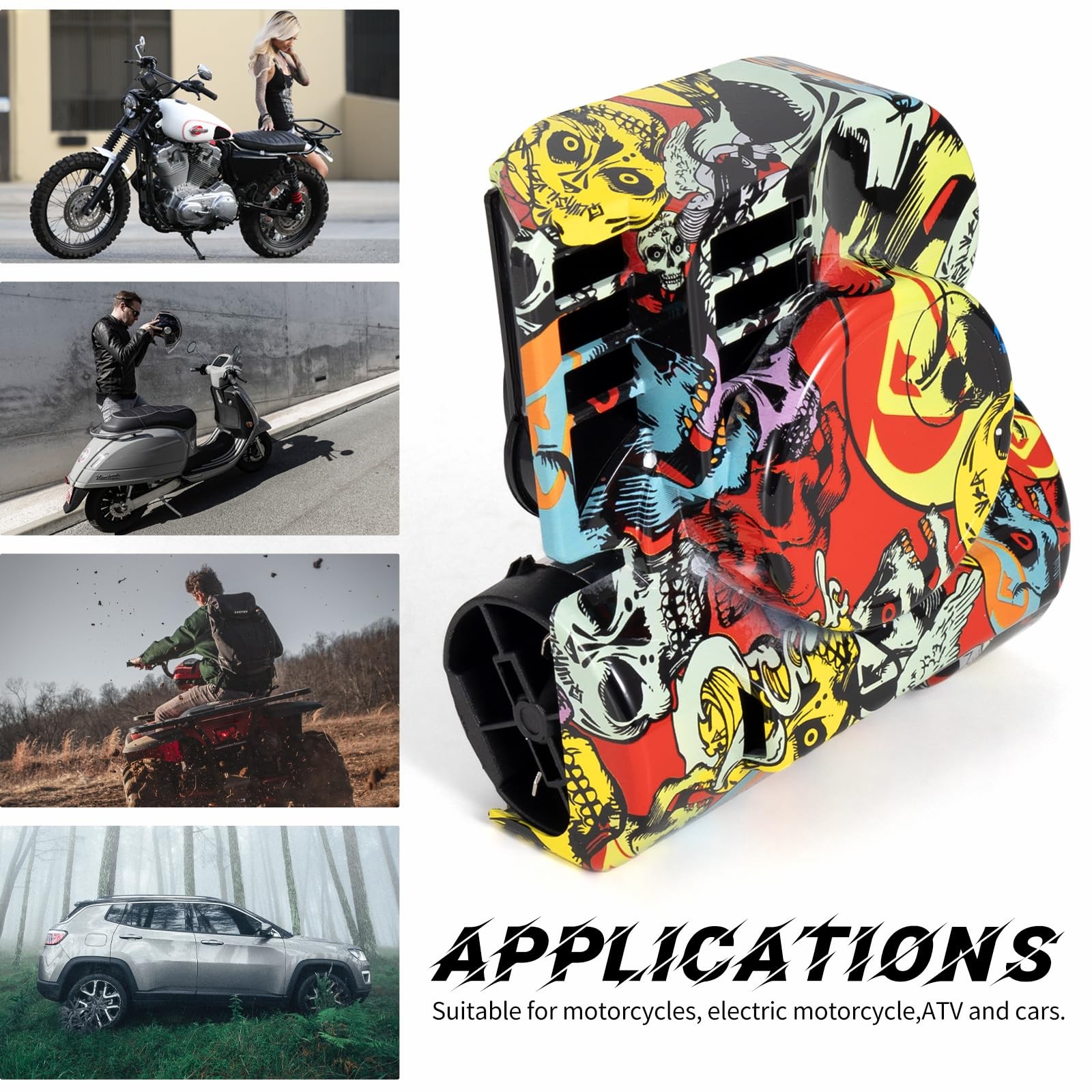 Motorcycle Horn Air Horn Train Horn 12V 150dB Loud Car Horns Compact Snail Mo…