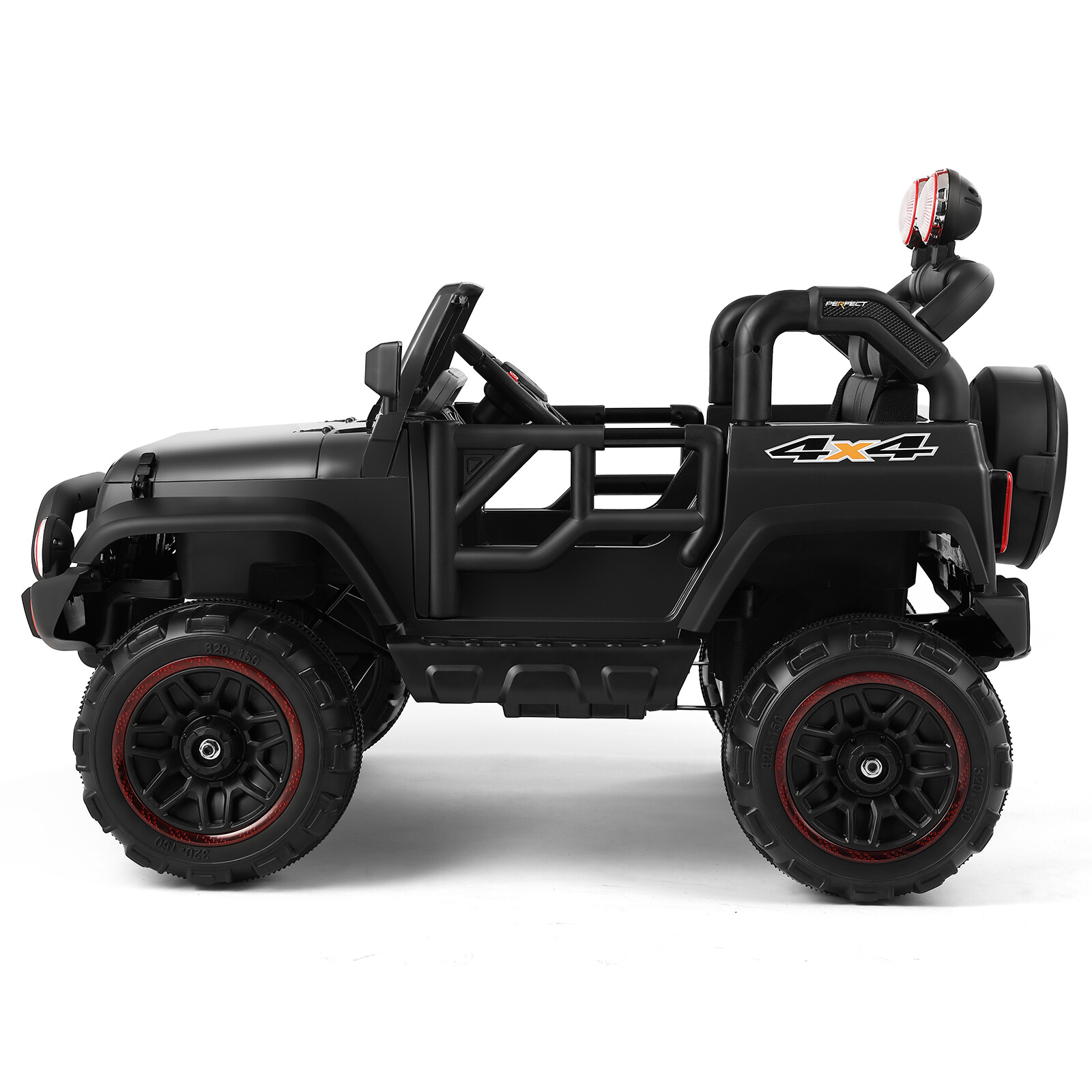 12V Battery 3 Speeds Kids Black Ride On Car Truck w/ RC+MP3+LED Light+USB+Cover