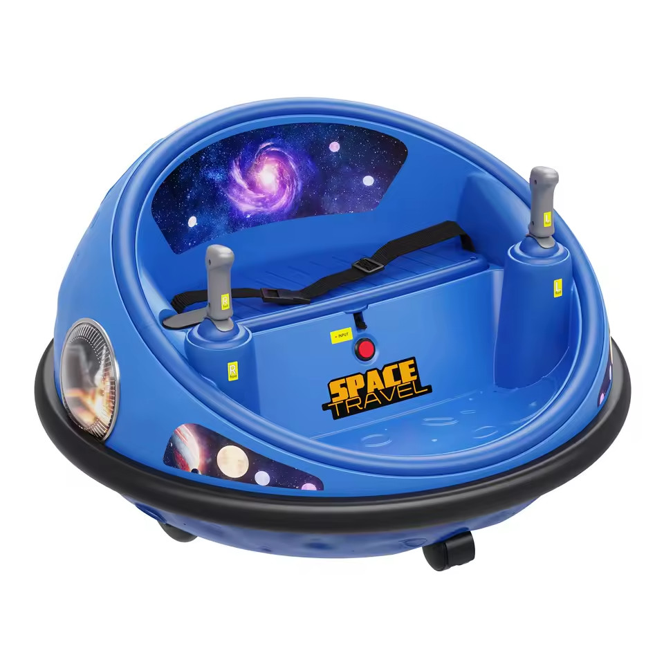 360° Spinning Kids Electric Bumper Car With Remote Control LED Lights Soft Bumpe