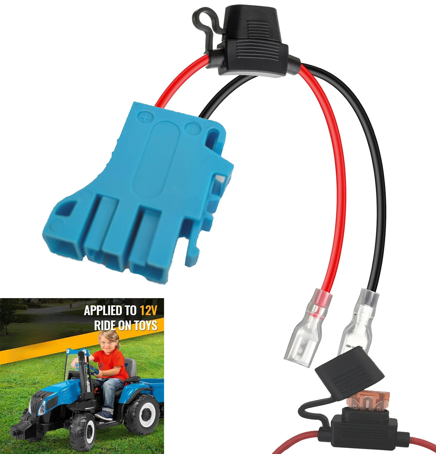 12 AWG Wire Harness 40A Battery Connector Compatible with Peg-Perego 12V Car