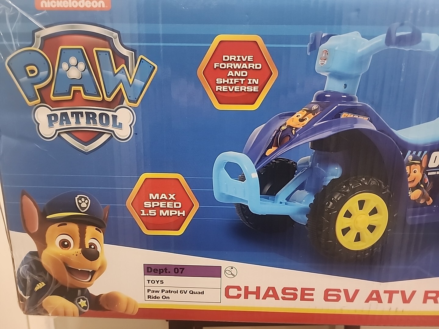 NEW PAW PATROL CHASE 6V QUAD FOR KIDS – POWERFUL AND SAFE RIDE ON TOY AGES 2 – 6