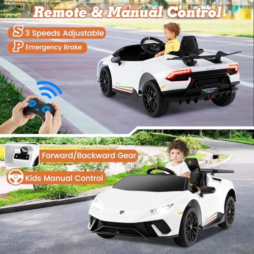 12V Kids Electric Vehicle – Licensed Lamborghini Huracan – 12V – White