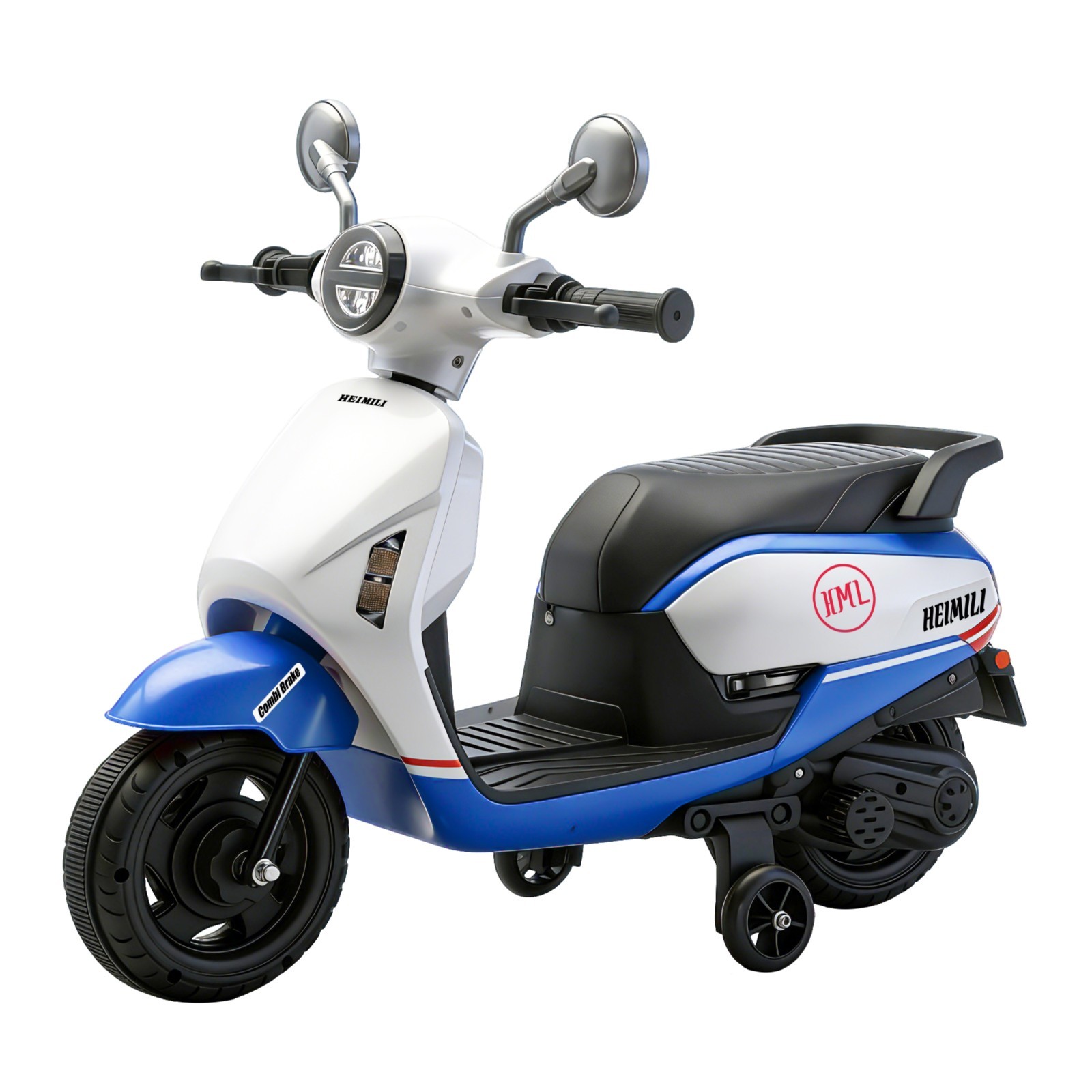 Blue 6V Kids Electric Motorcycle ride on Motorbike Age for 1-4 w/Training Wheels