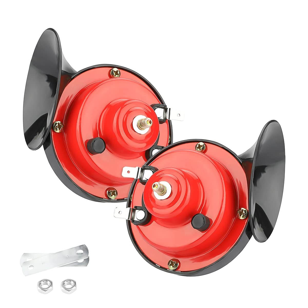 300DB Super Loud Train Horn, 2PCS Car Air Electric Snail Double Horn, 12V