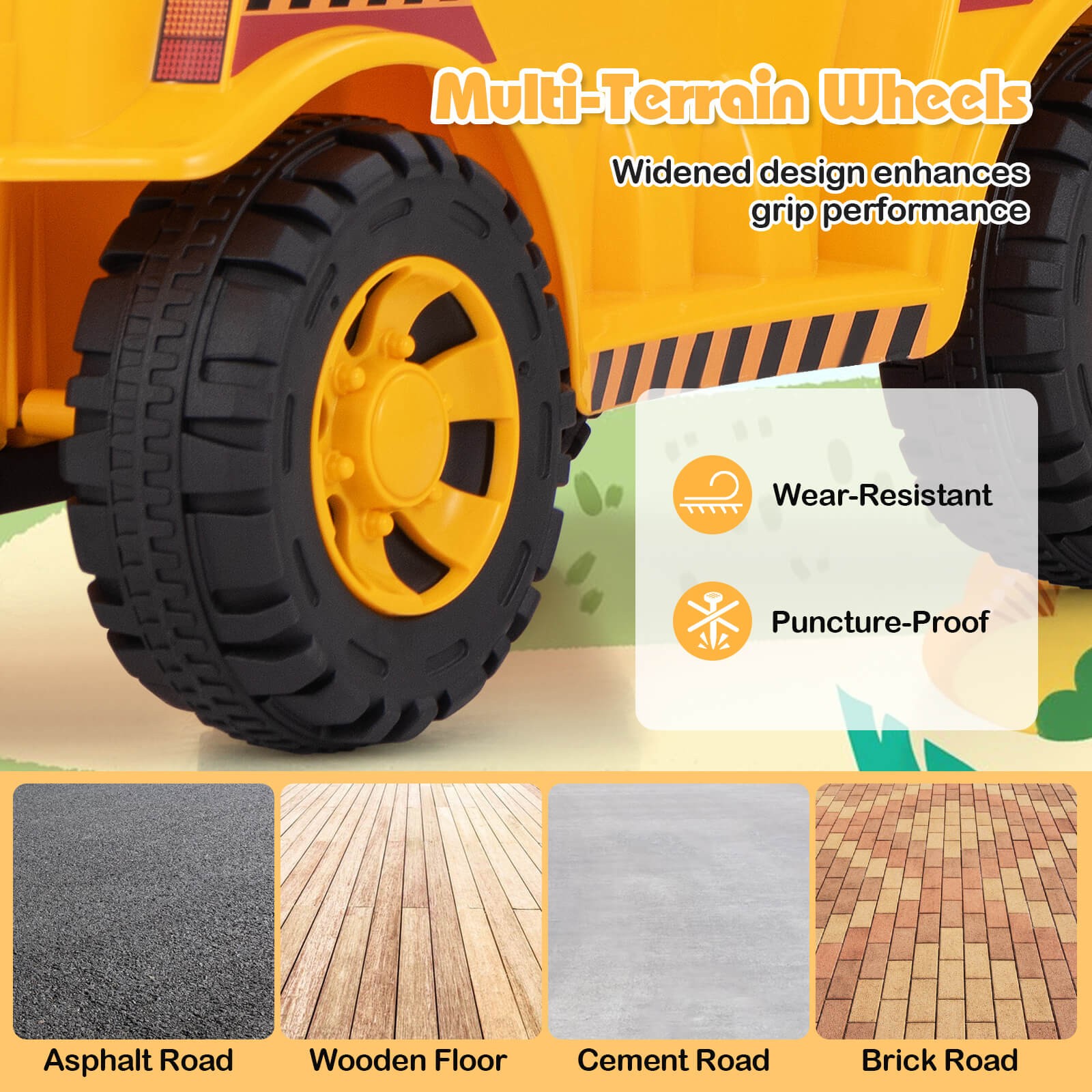 Kids Ride on Excavator w/ Adjustable Shovel Anti-Tipping Block Engine Sound
