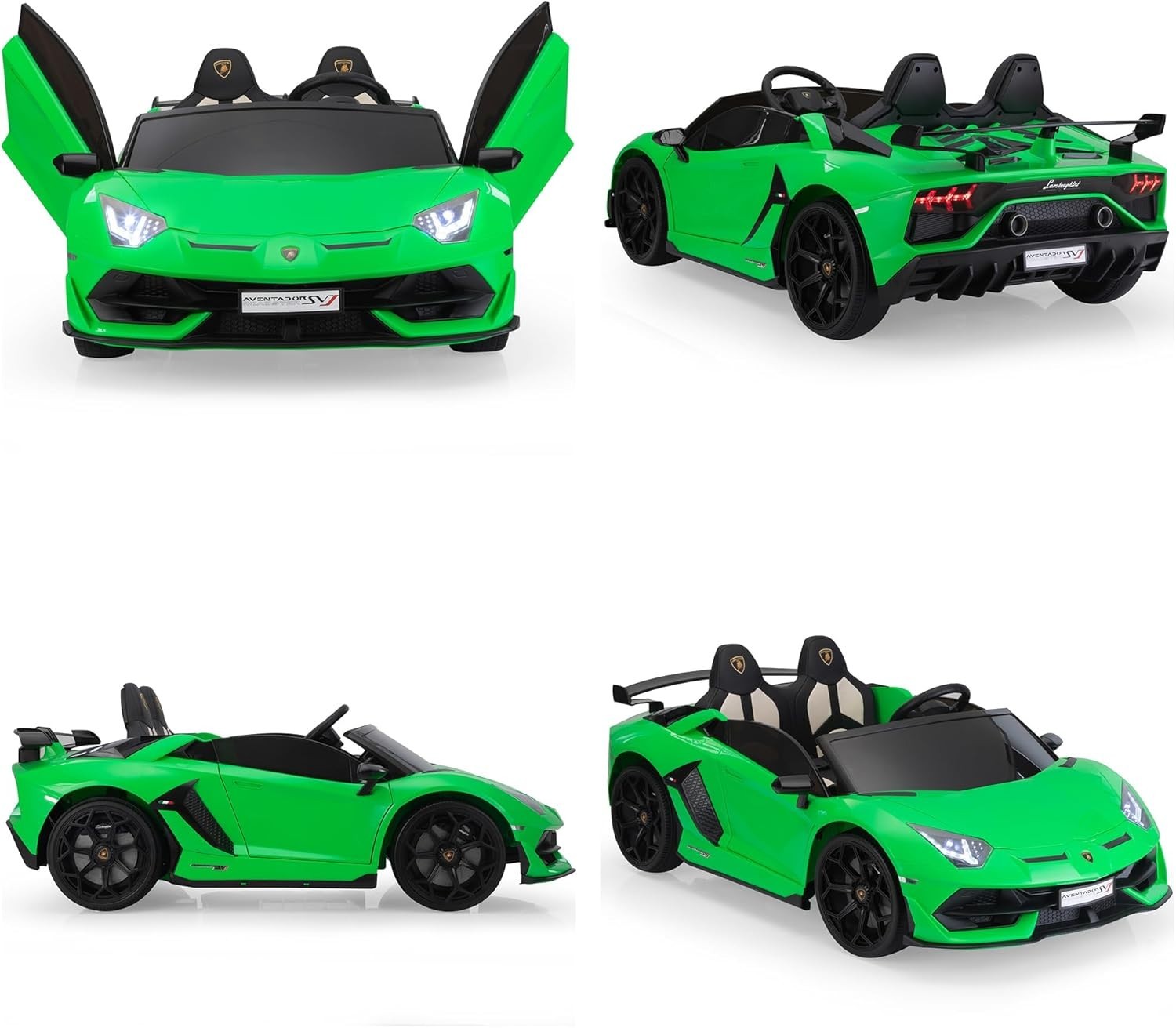 24V Kids Ride On Drift Car 2-Seater High Speed 13km/h Lamborghini w/Remote