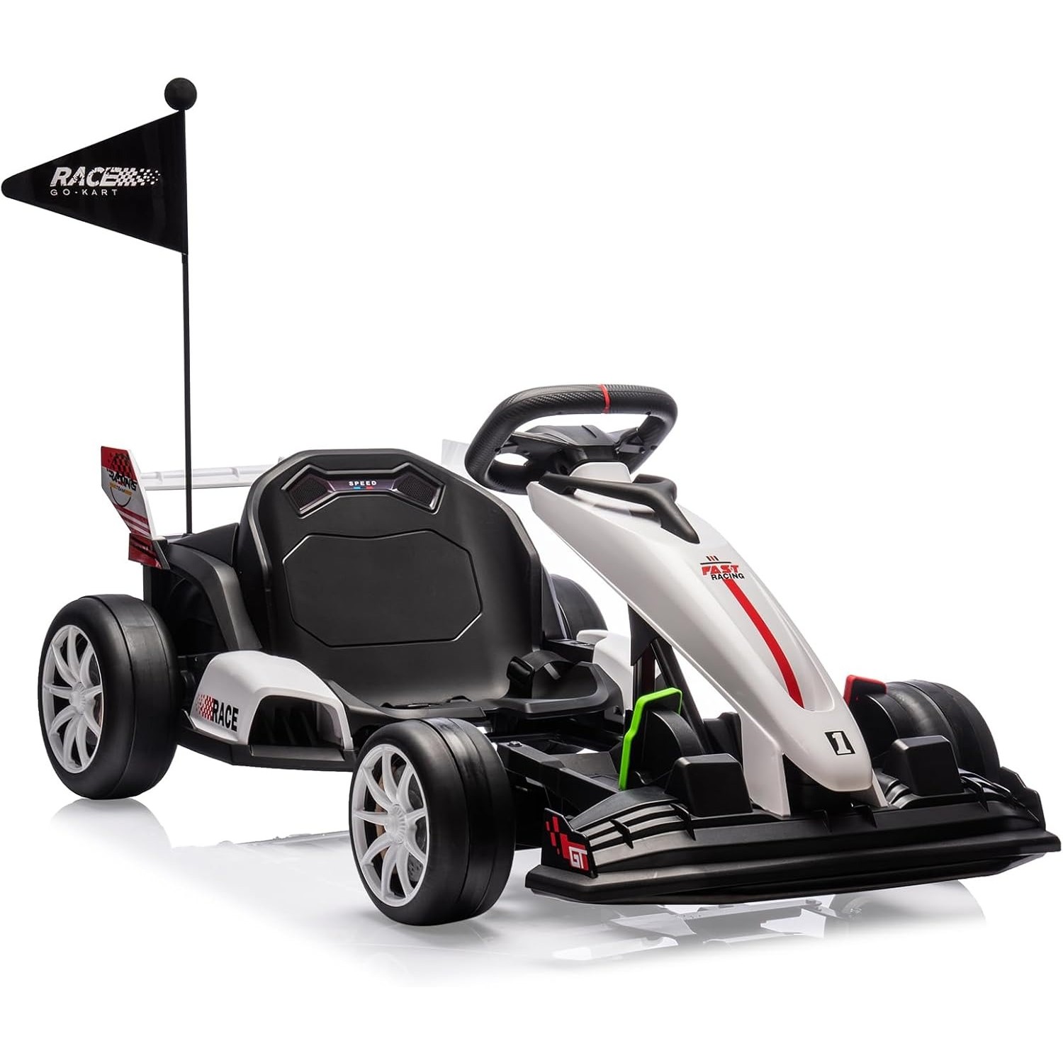 24V Electric Go Kart for Kids, Drift Kart with Dual 200W Motors, 7.5MPH, Age 6+
